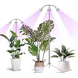 DAYREE Grow Lampada per Piante, Lampada per Piante LED Lampada da Coltivazione Spettro Completo 360° con Timer Auto,regolabile in altezza10 Luminosità, per semina, crescita (220, Volt (CA))