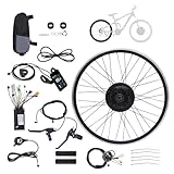 NIGORIY Kit Conversione Bici Elettrica, 24 Pollici 36V 500W Motore a Ingranaggi Brushless Ruota Posteriore Kit Motore Elettrico per Bici, 5 Marce 35km/h Velocità Motore per Bici Dual Mode Controller