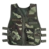 WarmHeartting Bambini Gilet Tattico Militare Pettorina da Softair Giubbotto Molle Regolabile Gilet da Pesca Caccia Campeggio Escursione