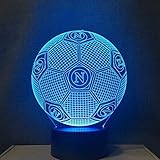 3D Led Night Light Colors Cambiare Italia Ssc Napoli Home Decoration Lampada da tavolo in Acrilico, Bianco, Usb Touch Light Bambini regalo padre