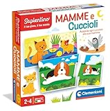 Clementoni Sapientino - Mamme e Cuccioli, Gioco Educativo per Bambini 2-4 Anni, Flashcards per Riconoscere gli Animali e i Loro Piccoli con Attività Divertenti e Colorate, Lingua Italiana, 16052