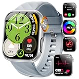 Marsyu ECG Smartwatch Uomo con HRV/Lipidi/Acido Urico/Sonno/BMI/Pressione Sanguigna/Temperatura Corporea/Cardiofrequenzimetro, 1,97" AMOLED Orologio Fitness con Chiamate,Pulsante SOS,per Android iOS