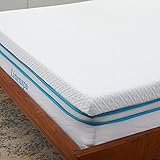 Linenspa Topper Matrimoniale, alto 7 cm | Correttore materasso in Memory Foam con Gel e fodera lavabile con cerniera | Oeko-Tex | 160 x 190 cm