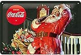 Nostalgic-Art Targa Vintage Cola – Classic Santa – Idea Regalo per Amanti della Coca, in Metallo, Design Retro per Decorazione, 20 x 30 cm