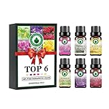 Set di 6 oli essenziali floreali Top 6, per aromaterapia. Puri al 100%, alta qualità - Set regalo da 6 boccette da 10 ml: violetta, giglio, neroli, tulipano, bergamotto, Yilan Yilan