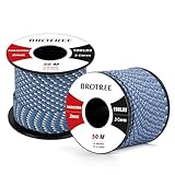 Brotree 2mm Paracord 3 Fili 30M 100% Nylon Corda da Paracadute per All aperto, Artigianato, Fatto a Mano - 90kg Carico di Rottura (Blu Mimetico)