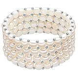 Valero Pearls Bracciale da Donna in Argento Sterling 925 con rodio con Perle coltivate d acqua dolce bianco 60201668