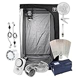 Kit Tenda Coltivazione Indoor 80x80 / 100x100 / 120x120cm con Lampada HPS 250W / 400W / 600W Classe 2 + Ventilazione | Growbox di Coltivazione idroponica Pronto per l uso (120x120x200cm - 600W)