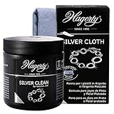 Hagerty Silver Clean Pulitore per Gioielli in Argento Barattolo da 170 ml + Silver Cloth Panno Pulente 36x30cm