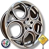 IGP GTA Antracite Kit 4 Cerchi in Lega da 17" Compatibili con Alfa Romeo Giulia Giulietta + Stelvio Tonale Suv + Brera Spider 159 Q4 + Turbo + TD