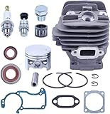 Adefol Cilindro e Pistone per Motosega STIHL 026 MS260 Series, Nikasil 44,7mm Cylinder + Piston + Vite del Cilindro + Guarnizioni + Candela Accessori Kit Ricambi 16 in 1