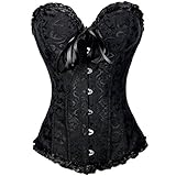 Everbellus Donna Bustino Corsetto a cuore, Stringivita Modellante Dimagrante Eleganta Corsetto Nero Small