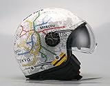 AL Helmets - CASCO DEMI-JET MOD. 101/BIS SUBWAY MISURA M - DOPPIA VISIERA