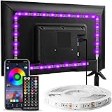 Enteenly Striscia LED TV 3 m, Striscia luminosa LED Retroilluminazione TV 40-65in, 5050 RGB USB con Telecomando Multicolore FAI DA TE Ritmo Musicale Striscia LED Controllato da APP per HDTV Monitor