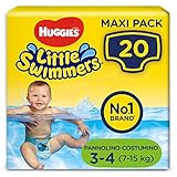 Huggies Little Swimmers Pannolini Taglia 3-4 (7-15 kg), Pannolino costumino, Design Disney, 20 Pz