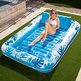 Sloosh XL - Galleggiante gonfiabile per piscina abbronzante per adulti, 215 x 144 cm, extra large, per piscina con vasca abbronzante, lettino abbronzante per piscina, zattera lounge