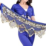 Belly Dance - Fascia per danza del ventre, da donna, professionale, per danza del ventre, Blu scuro, Einheitsgröße