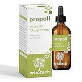 ERBOTECH Propoli (propolis) con Contagocce 30 ml, Tintura Madre, estratto puro, adatto ai Bambini, rimedio naturale per mal di gola, contribuisce al benessere delle vie respiratorie, Made in Italy