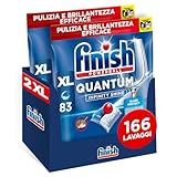 Finish Quantum Infinity Shine Pastiglie Lavastoviglie, 166 Capsule Lavastoviglie, Detergenti per Lavastoviglie per una Pulizia e Brillantezza Efficace