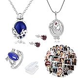 Vampire Collane Set Elena Gilbert Opening Vervain Locket Collane Daywalking Katherine Necklace Blue Diamond Ring Red Stud Earrings con Adesivo 25 pezzi