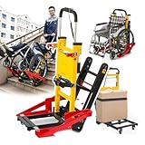 Carrello Montascale Elettrico Cingolato, Carrello Montascale Pieghevole, Veicolo di Attracco per Sedia A Rotelle, per Il Trasferimento di Pazienti/Carico, Carico Massimo 440 Libbre/200 kg