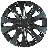 Cartrend 70289 Set copricerchi "Storm", 16", nero - Set da 4