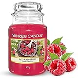 YANKEE CANDLE Candela Profumata In Giara Grande, Durata Fino A 150 Ore, Red Raspberry, ‎10.7 x 10.7 x 16.8 cm, 623 grammi