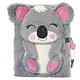 Pinkgarden Diario Koala per ragazze, con lucchetto e chiavi, diario per bambini, con chiusura segreta, 160 pagine a righe, per scrivere e disegnare, regali per ragazze (Koala)