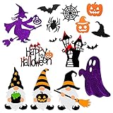 13 Set Fustelle Halloween Stencil Cutting Dies Zucca Castello Gnomo Fantasma per Scrapbooking Decorazione di Festa Felice Halloween Fai da Te Creazione Goffratura