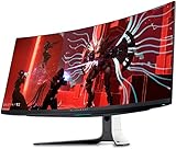 Alienware AW3423DW - Monitor per il gaming, 34,2 pollici, 3440 x 1440, OLED, 0,1 ms, 175 Hz, 1000 cd/m², curvo, DP, USB-A, HDMI, audio out, cuffie, NVIDIA G-SYNC, Lunar Light