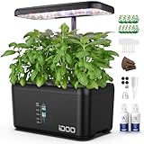 iDOO Coltivazione Idroponica, Giardino Intelligente con Timer Automatico, 8 baccelli Serra Idroponica Smart Indoor Garden con LED Lampada da Coltivazione, Altezza Regolabile Germinazione Kit