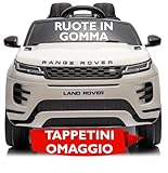 Macchina Elettrica per Bambini 12V Range Rover Evoque Auto Elettrica con Sedile in Pelle Telecomando Porte Apribili Full Optional (Bianco, Con Ruote in Gomma)