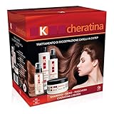 K-Cheratina - Trattamento Capelli Deboli e Sfibrati - Shampoo Ristrutturante, Siero ad Azione Riempitiva, Maschera Ricostruzione e Cheratina Liquida Ultra-Nutriente