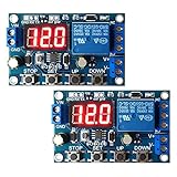 Heemol Modulo di controllo della carica della batteria DC 6-40V interruttore programmabile a bassa tensione per monitor batteria 18650 con spegnimento con display （2PCS）