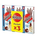 Mikado Cioccolato al Latte, Bastonicino Sottile e Croccante, Ricoperto di Gustoso Cioccolato al Latte, Pratico da mangiare e adatto per ogni occasione, 3x39g (3 Confezioni da 39g)