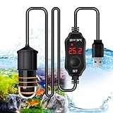 Mini riscaldatore per acquario, 10 W, 5 V, 2 A, con indicatore LED, barra riscaldante USB per acquari da 4 l, scaldabagno per serbatoi di pesce e acquario