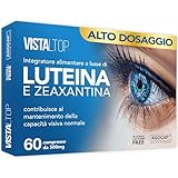 Integratore Occhi, Luteina e Zeaxantina alto dosaggio. Integratore Occhi Vista con Luteina, Zeaxantina, Ginkgo Biloba, Vite Rossa, Vitamina E. Antiossidante Integratori, VISTALTOP - 60 cpr. Agocap