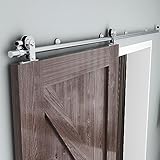 2M (6.6FT) Acciaio Inox Rail Porta Scorrevole, Hardware Kit di guida per Porta in Legno Semplice