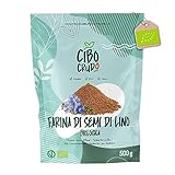 Farina di Semi di Lino Macinati Biologici - 500g. Farina Low Carb Ricca di Omega 3 e Fibre. Contiene Antiossidanti Fitosteroli e Proteine Vegetali.