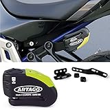 Artago 30X2 Pack Antifurto Bloccadisco con Allarme 120db Alta Sicurezza + Supporto per Yamaha MT-07 e Tracer 700, Omologato SRA e Sold Secure Gold