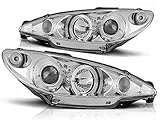 Coppia Fari Anteriori Peugeot 206 02- angel eyes cromo