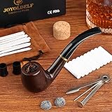 Joyoldelf Pipa in Legno, Set di Pipa per Tabacco in Ebano, Set di Pipe da Fumo per Principianti con Scatola Regalo e Accessori