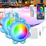 JONRRYIN Luce Piscina Fuori Terra, Luci Piscina a Immersione, Faro per Piscina Interrata Fuori Terra, Illuminazione Subacquea Piscina con Telecomando, Lampade Piscina RGB Inteligente Controllo (2)