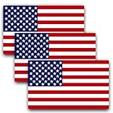 ANLEY 5 X 3 pollici Decalcomania Bandiera USA - Adesivi Auto Bandiera Patriottica Stelle Riflettenti Strisce USA - Per Supportare L Esercito Americano (confezione da 3)
