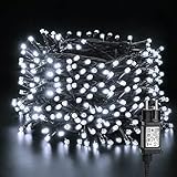 Luci Decorazioni Natalizie da Esterne, Philzops 50M 500 LED Catena Luminosa Albero di Natale Impermeabile 8 Modalità Stringa Luci Decorazione per Interni Finestra Giardino Partito Festa, Bianco Freddo