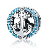 Ciondolo a forma di ancora, in argento Sterling 925, per anniversari, compatibile con bracciali Pandora (E)