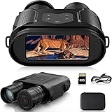 Visore Notturno,1080P+4" TFT Digitale Infrarossi Binocolo Visione Notturna, Caccia Professionale di Portata 500m, Zoom Digitale 6X, Visore Notturno con Scheda 32GB, per Caccia Birdwatching Campeggio