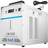 VEVOR Refrigeratore d acqua industriale refrigerato 220 V CW-5200DG per tubo laser CO2 130/150 W, refrigeratore per tubi laser in vetro CO2 con termostato preciso, serbatoio di raffreddamento 6L