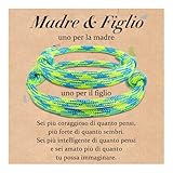 CheersLife 2 Bracciale Madre e Figlio Bracciale Mamma e Figlio Regalo per Madre Figlio Regalo per Donna Ragazzi Natale Compleanno Festa Della Mamma Ritorno a Scuola Regalo Mamma Figlio (Verde)