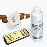 SLEGE Humidor Solution Combo,Humidor Sigari, Include Umidificatore Sigari,Propylene-Glycol soluzione Humidor, DIY Ricarica/Retrofit Umidificatore Sigari,Viaggio Set,Italiano Manual